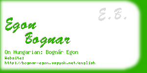 egon bognar business card